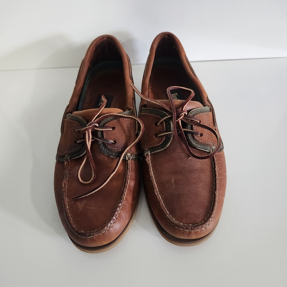 Timberland Boat Shoes Leather Brown Vintage Sz 12
